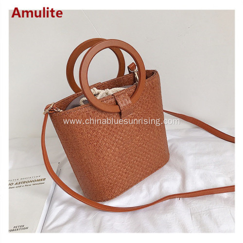 Fashion beach bag simple straw woman hand bag